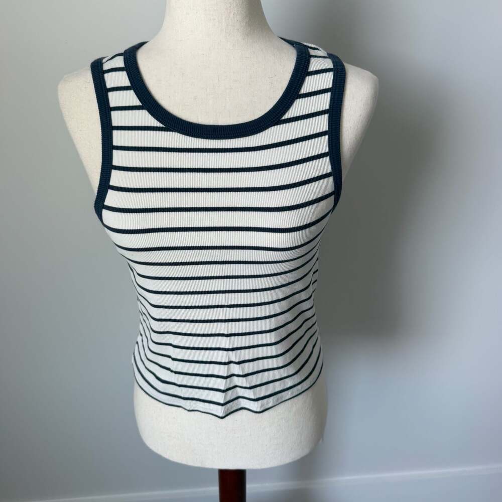 Z Supply Women's Ribbed Striped Contrast Trim Tank Top